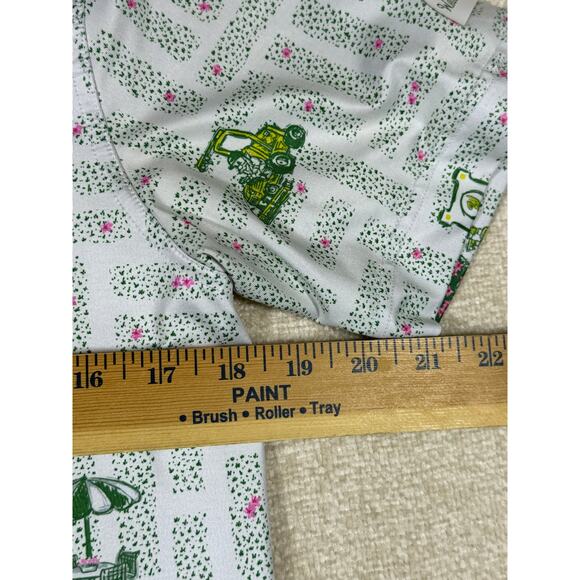 Waggle Men White Green Small Short Sleeve 3 Button Golf Gnome Print Polo Shirt - Picture 4 of 7